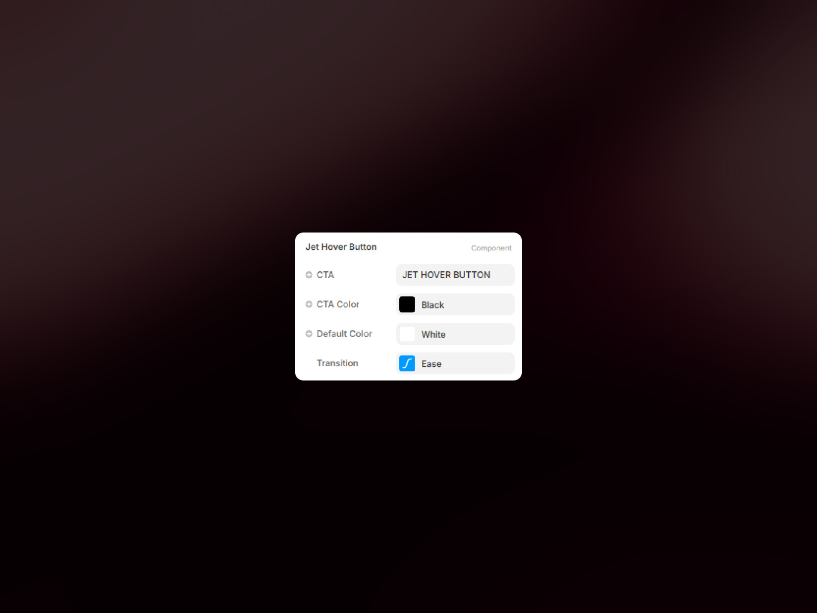 Jet Hover Button Property Controls