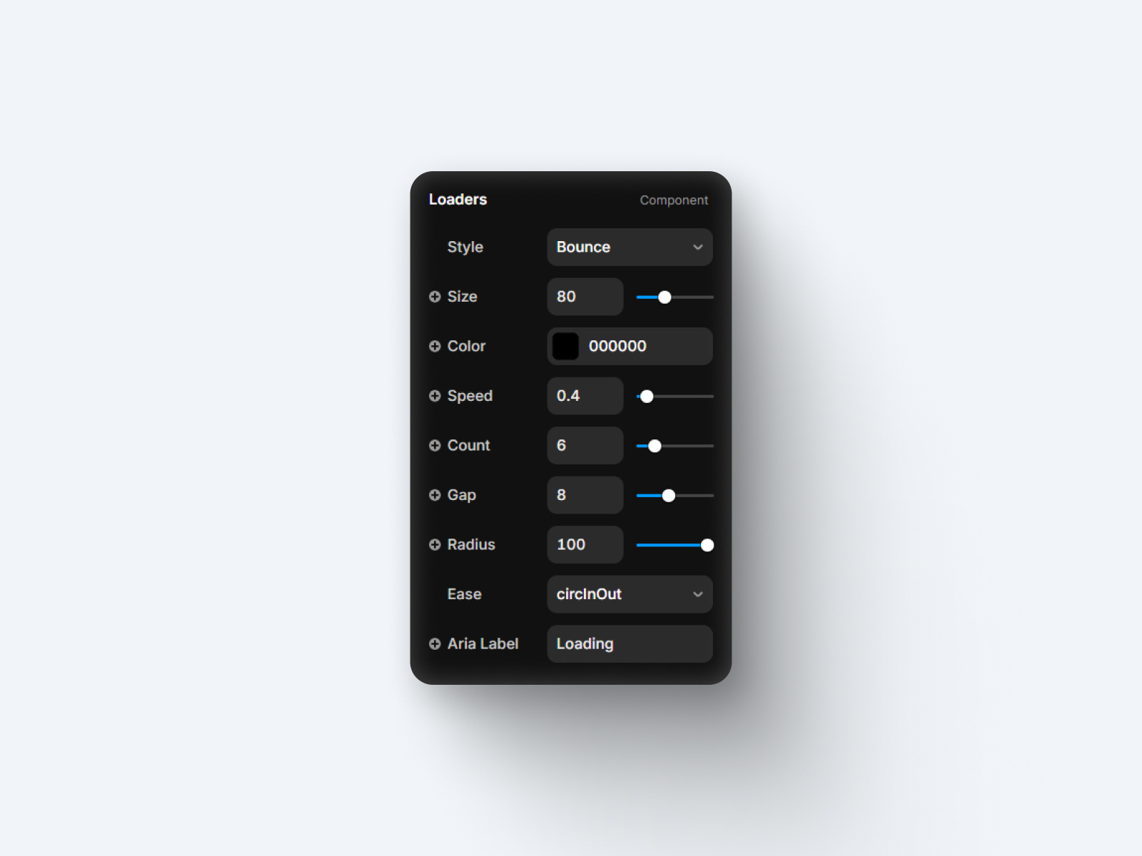 Custom Loaders Pro Component Controls