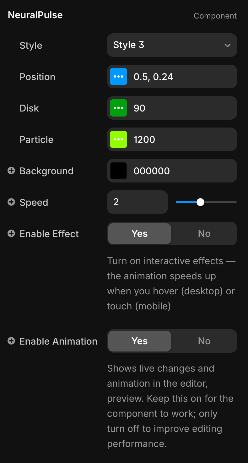 Advanced control for Neural Pulse