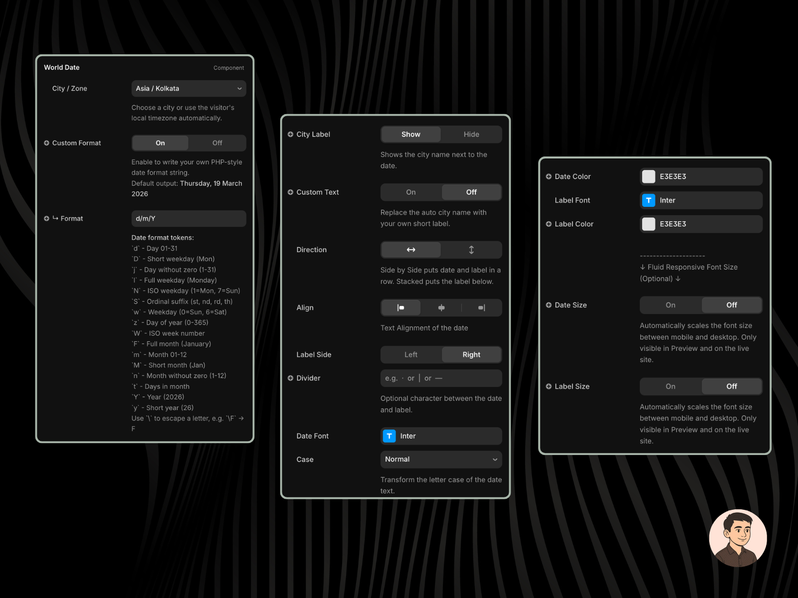 World Date Framer Component Controller