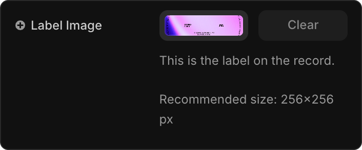 Screenshot showing where to change the vinyl label