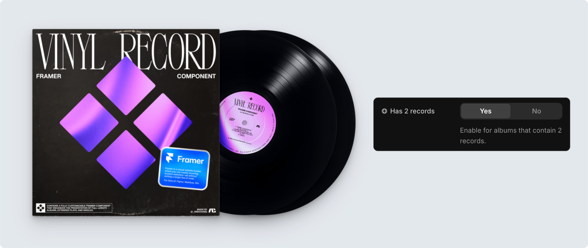 Screenshot showing 2 records enabled
