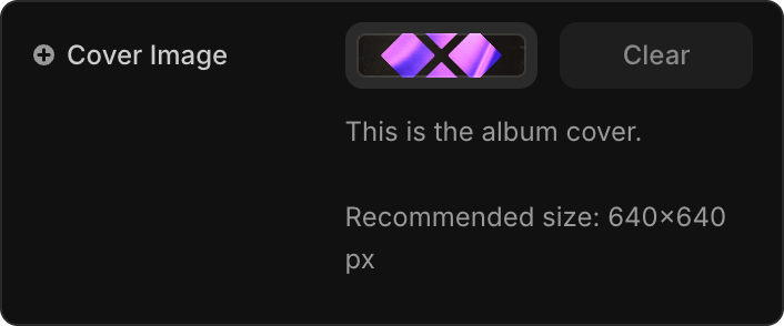 Screenshot showing where to change the album cover