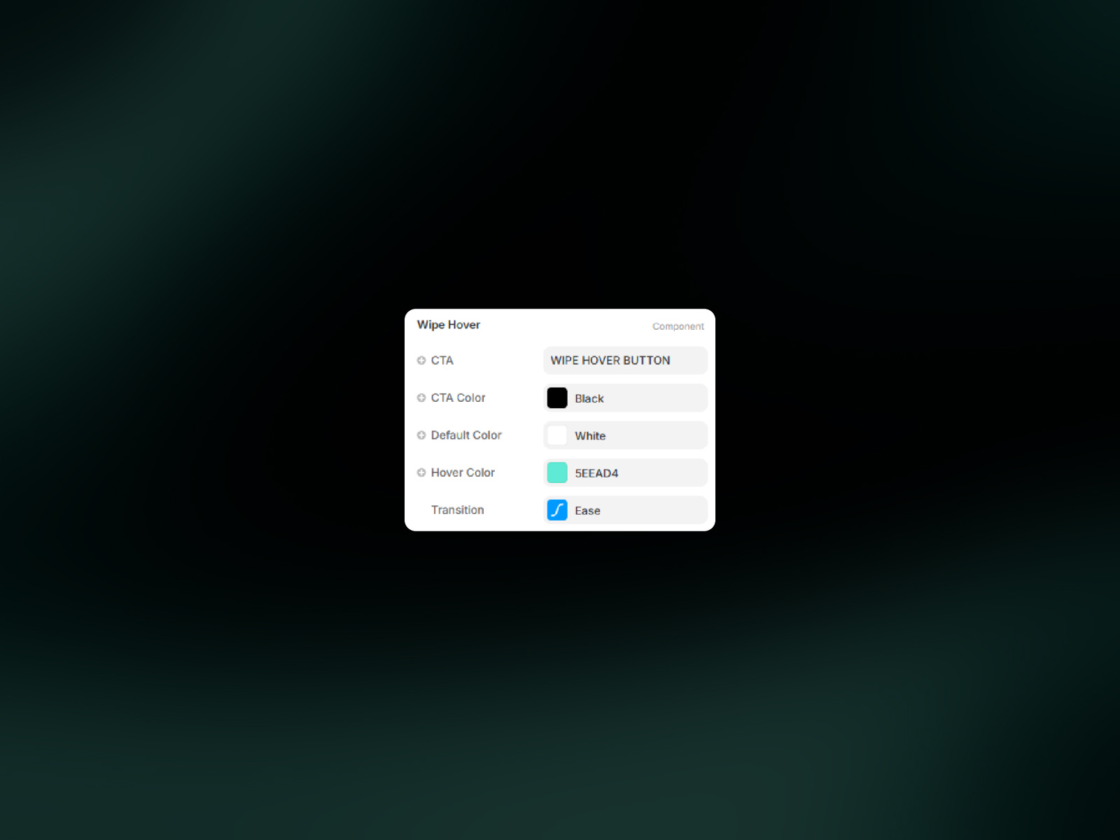 Wipe Hover Button Property Controls
