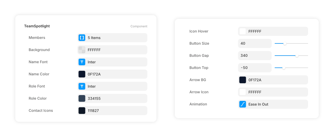 Team Spotlight Property Panel