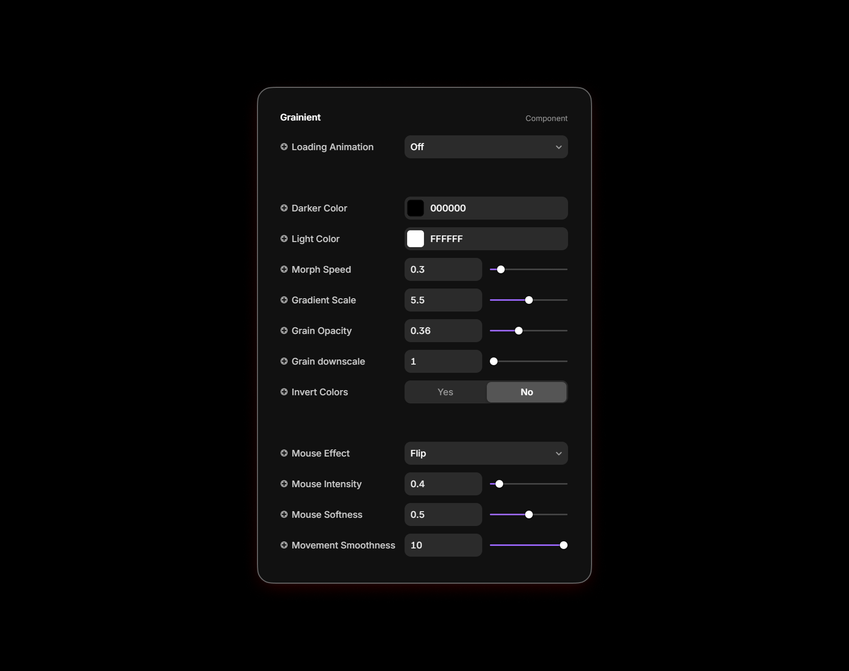 Component controls