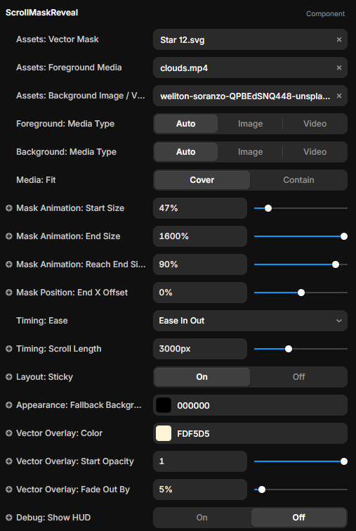 Component control panel