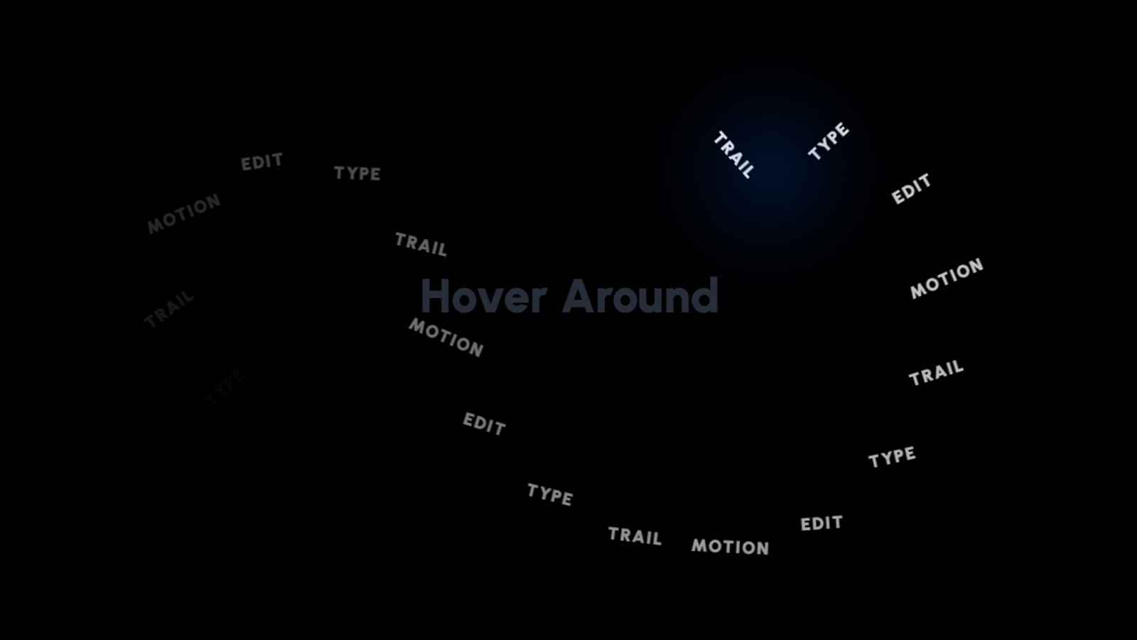 Smooth typography trail following the cursor