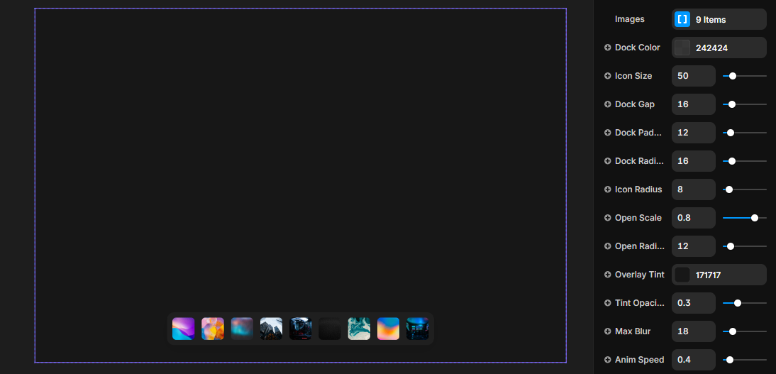 Showing all features of the genie gallary component.