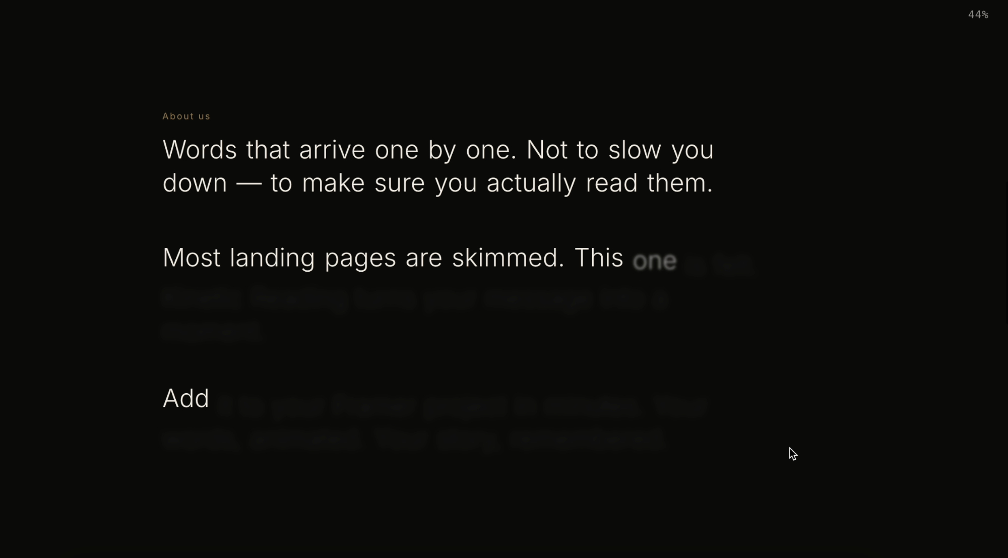 Body section example for About 