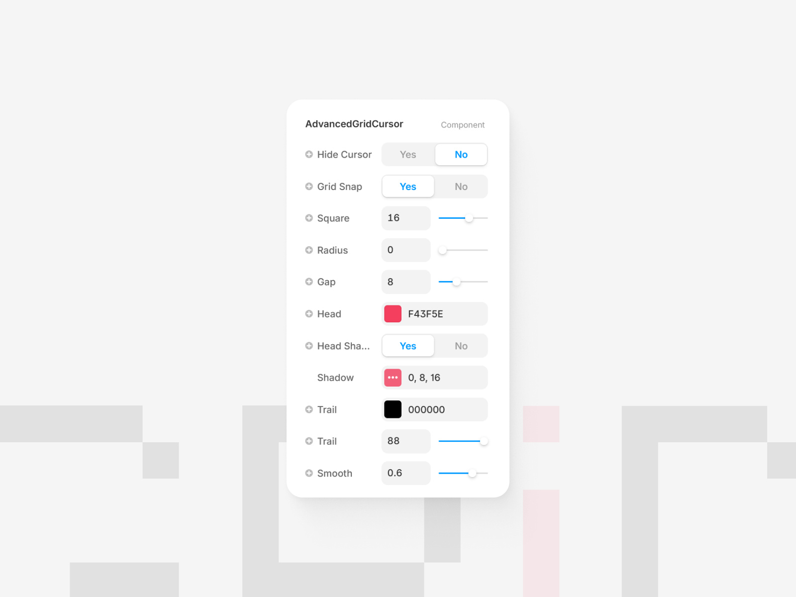 Advanced Grid Cursor Property Controls