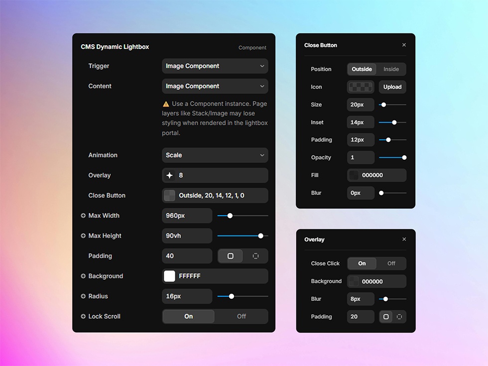 Configuring the Dynamic Lightbox CMS