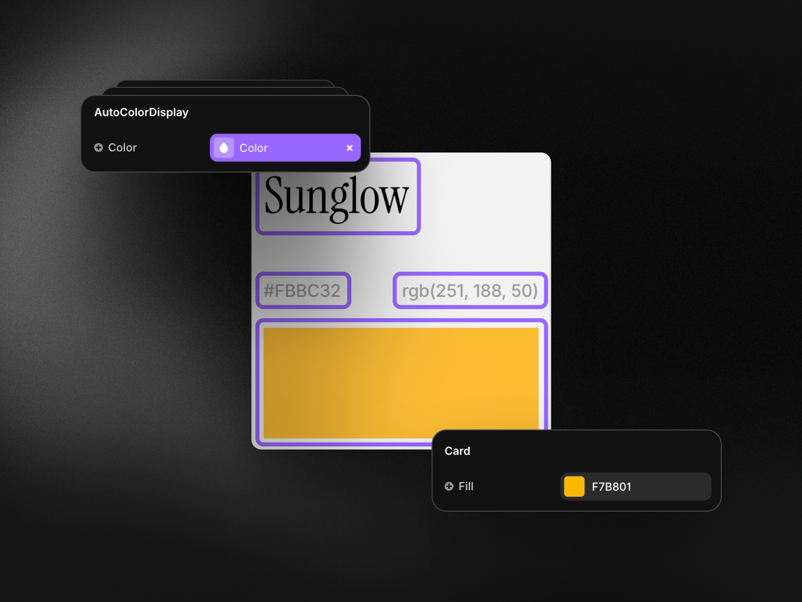 1. Build your swatch, 2. Select all instances, 3. Color property -> create color variable