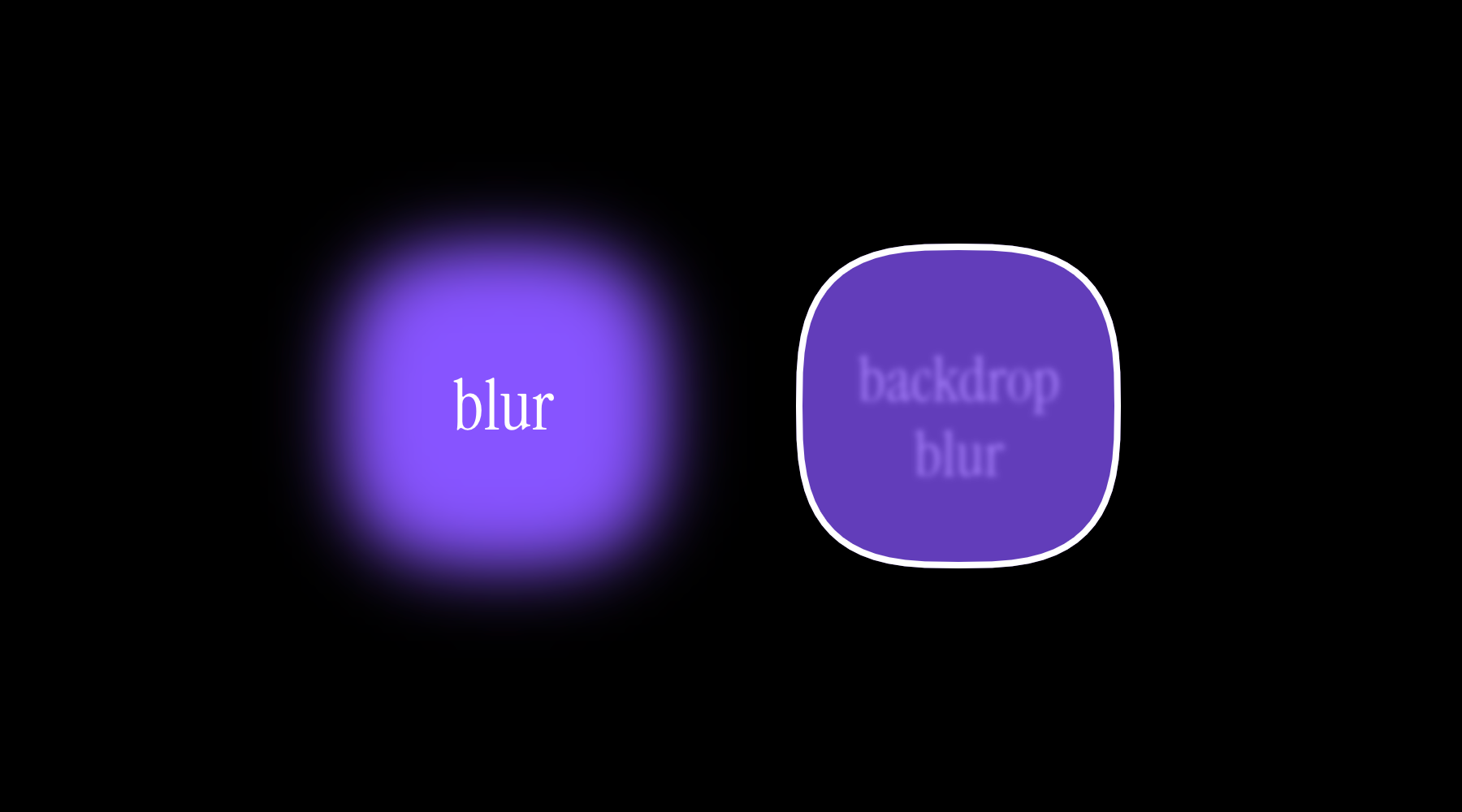 Blur types. Use only one blur effect at once.