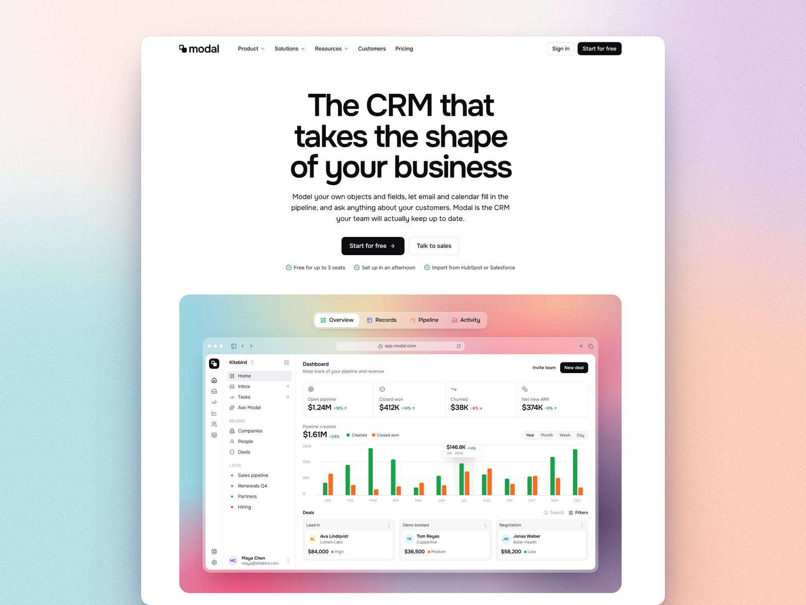 Screenshot 1 of Modal CRM
