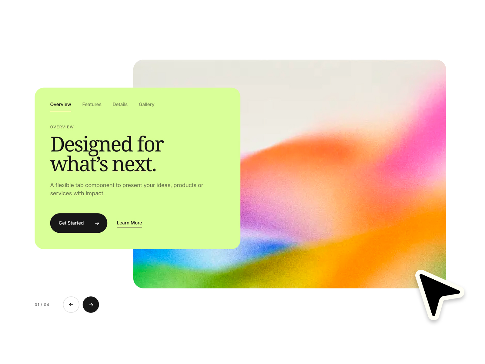 Switching Tabs Card — Free Component for Framer