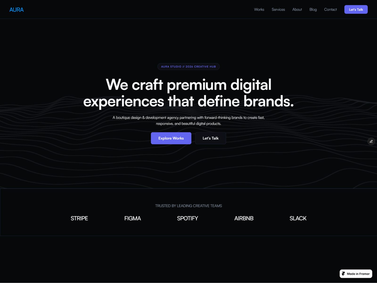 AuraStudios: Free Art & Design Website Template by Noel Dario Andres ...