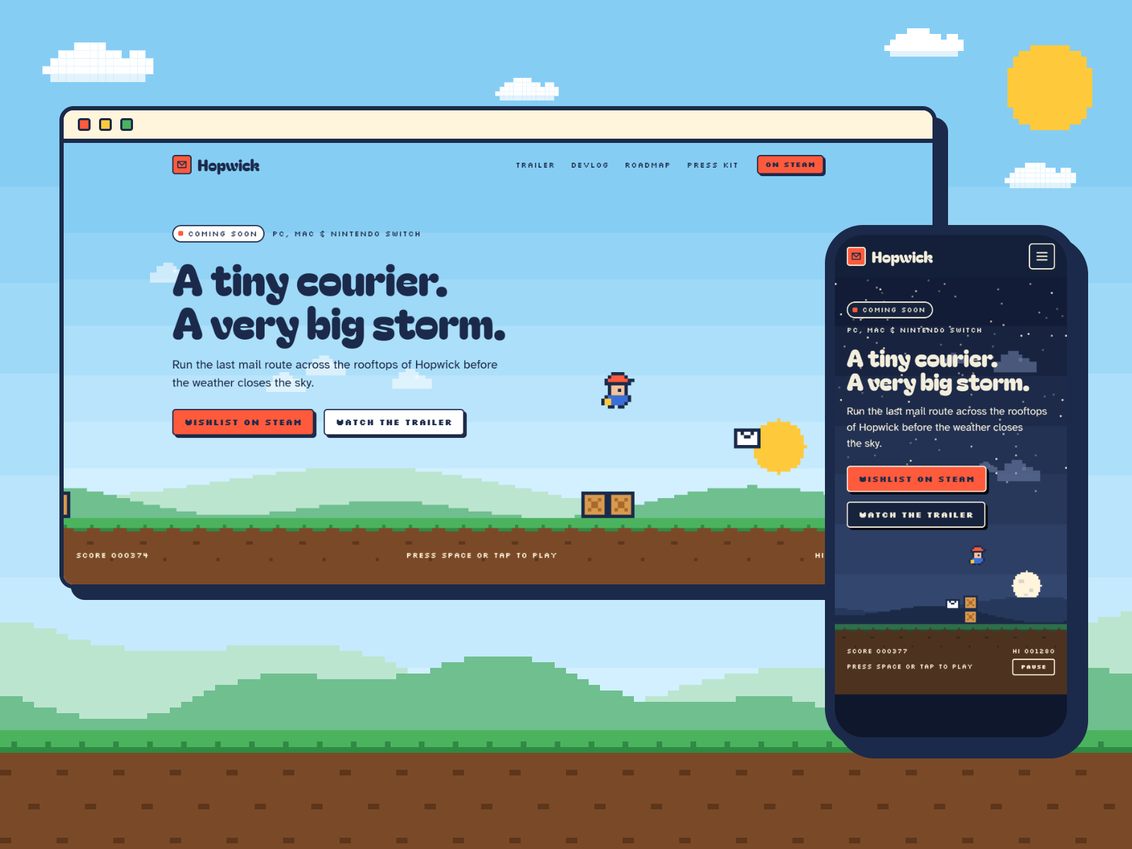 Progress Countdown Template Press Start — Website Template for Framer