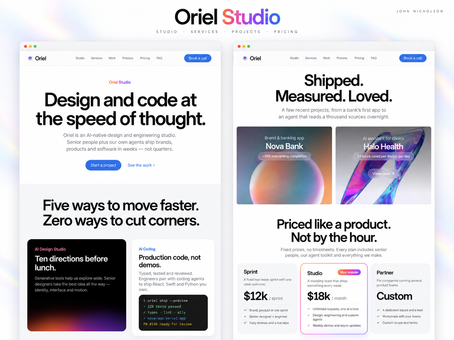 Oriel Simple Studio design