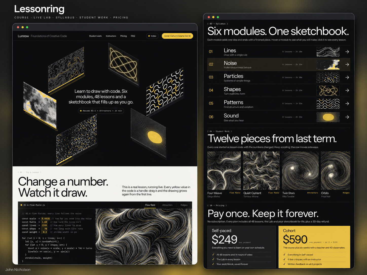 Lessonring — Free Website Template for Framer