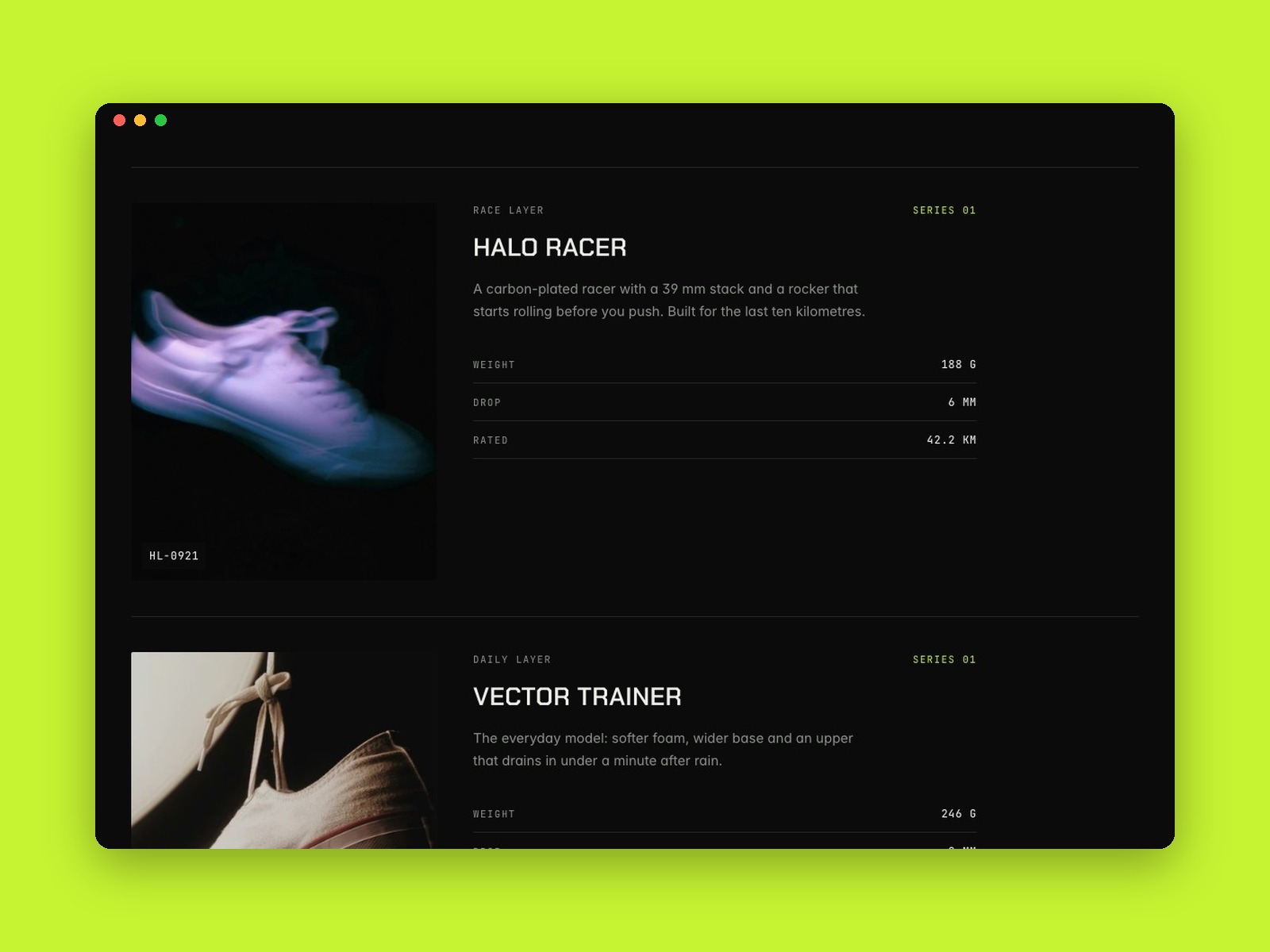 Screenshot 2 of Running Shoe Page