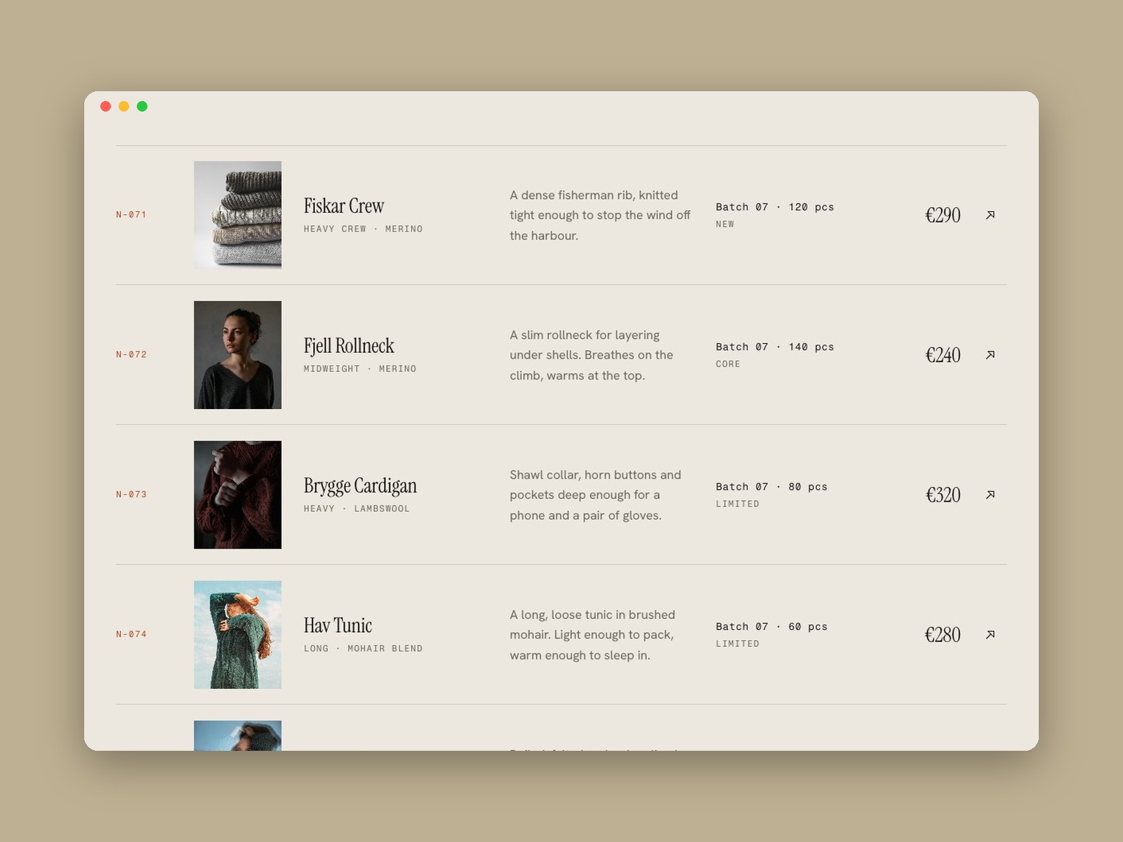 Screenshot 2 of Knitwear Store Site