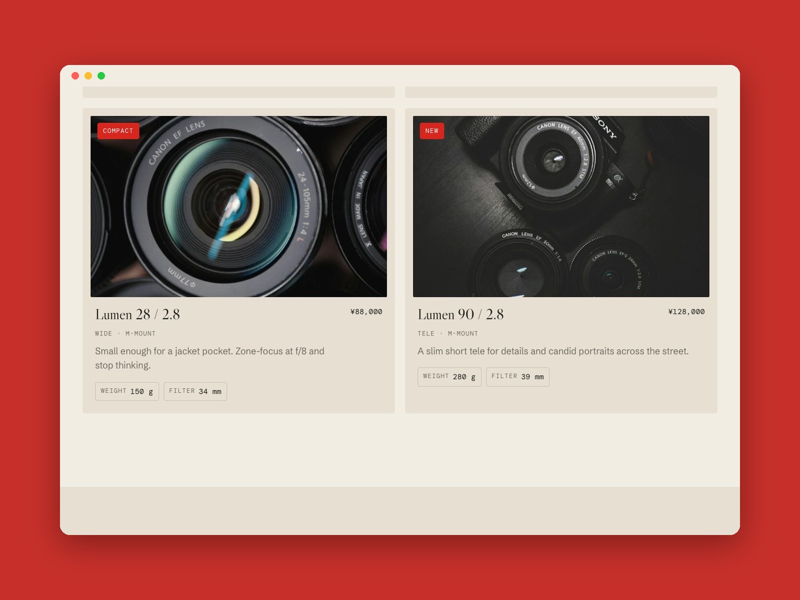 Screenshot 4 of Camera Brand Site