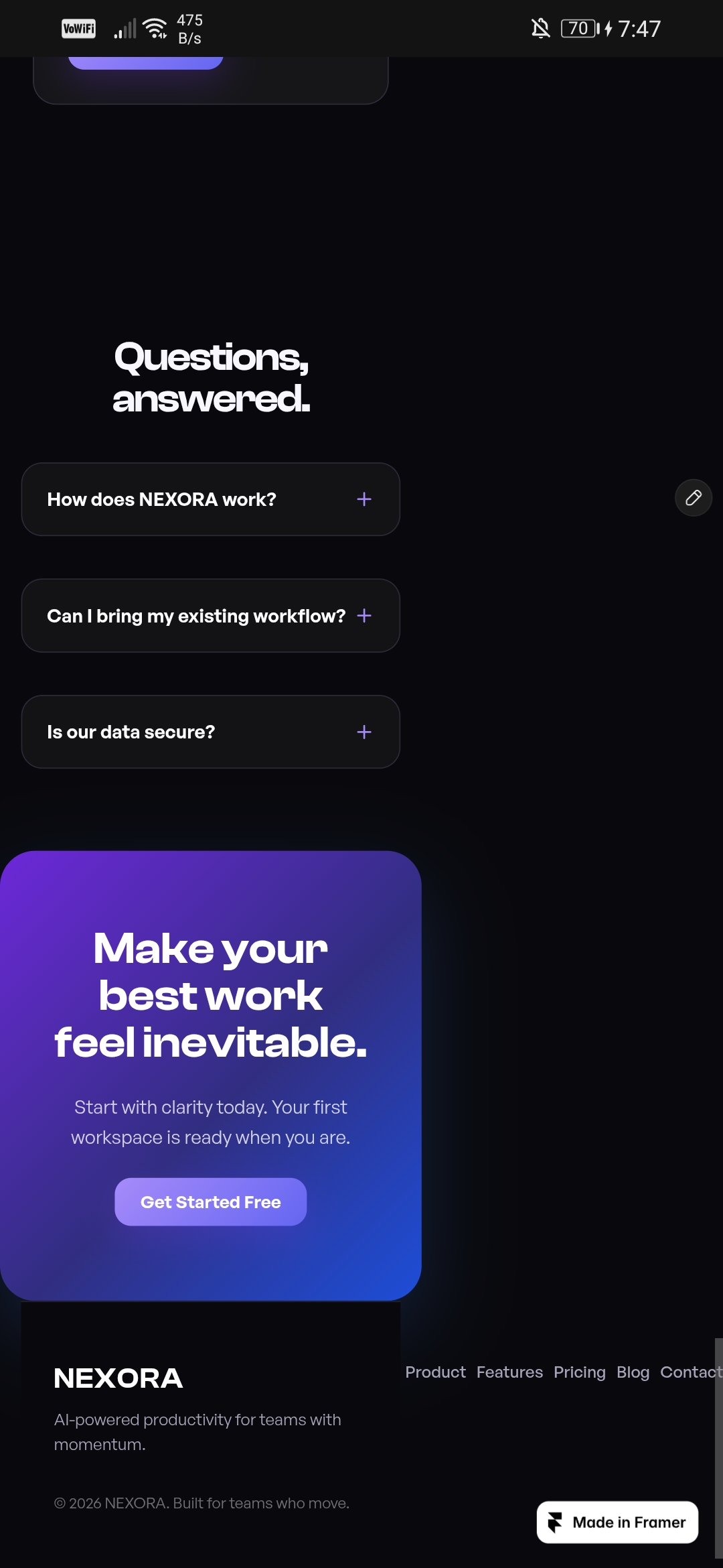 Screenshot 1 of NexoraAi