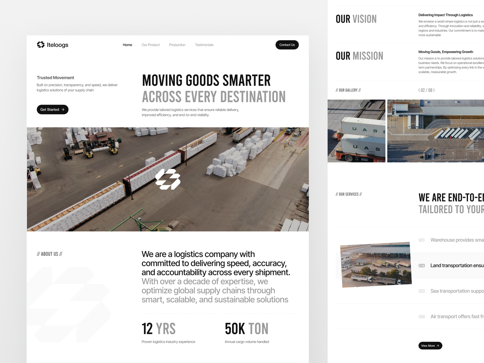 Screenshot 1 of Iteloogs Website