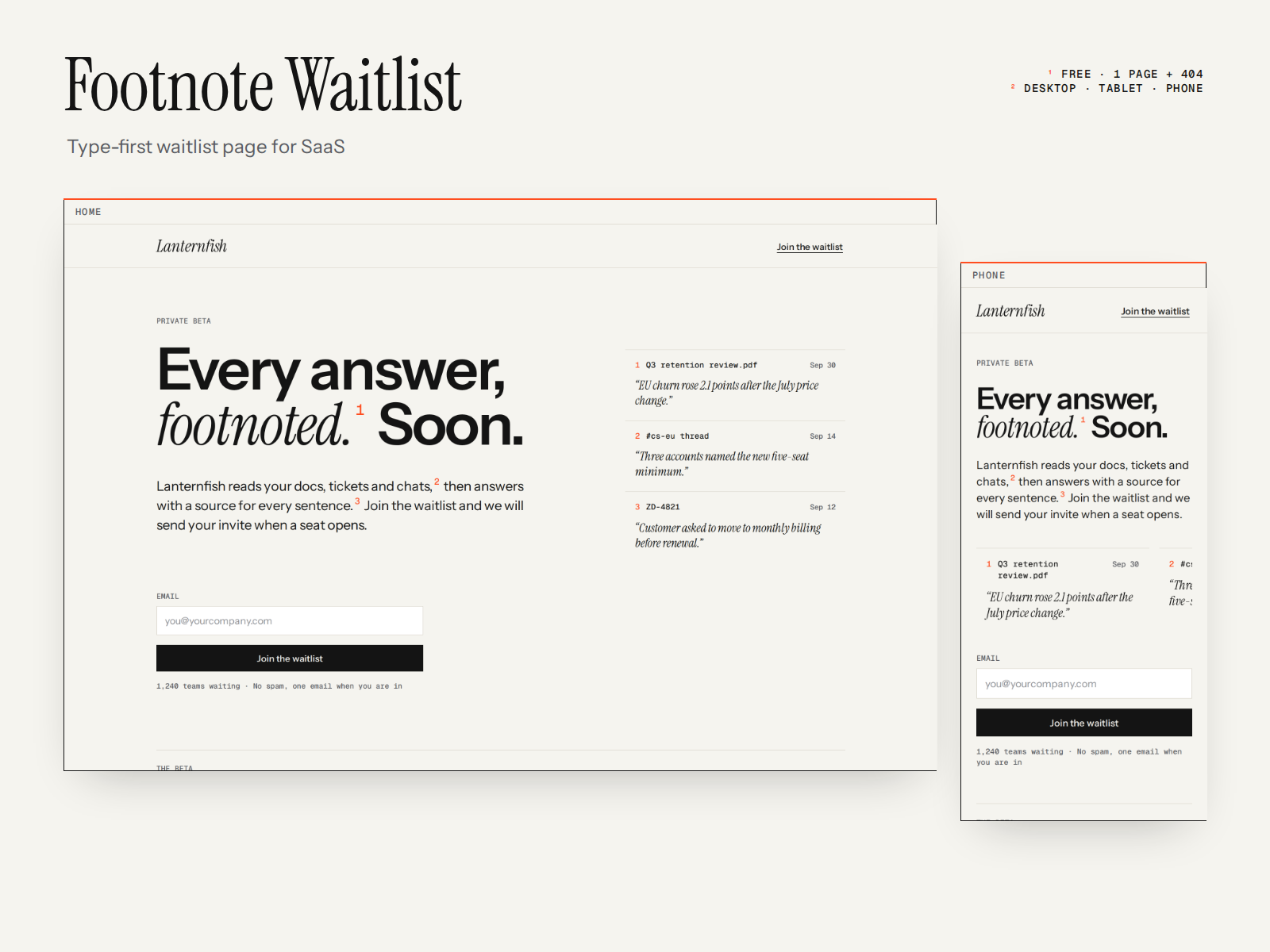 Screenshot 1 of Footnote Waitlist
