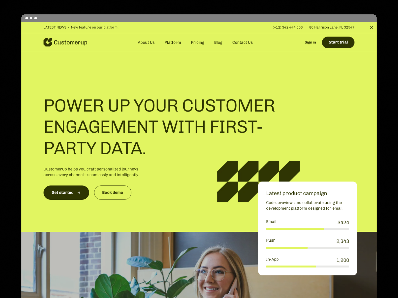 CustomerUp — Free Website Template for Framer