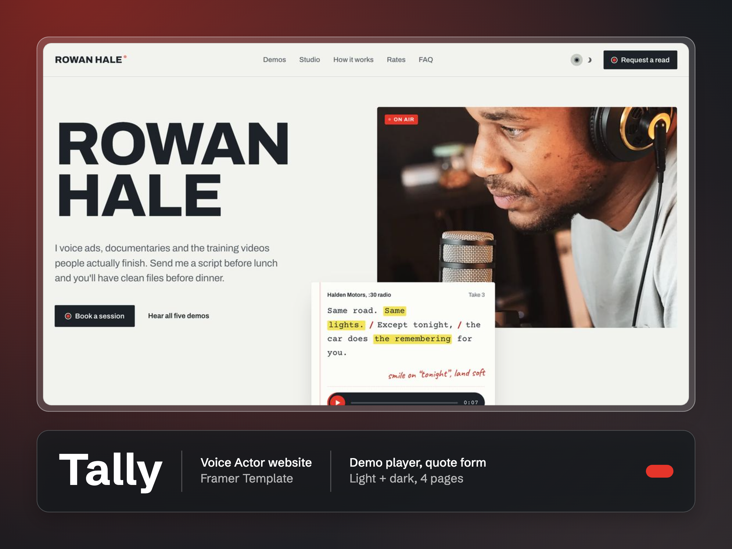 Tally Voiceover by Webray Studio