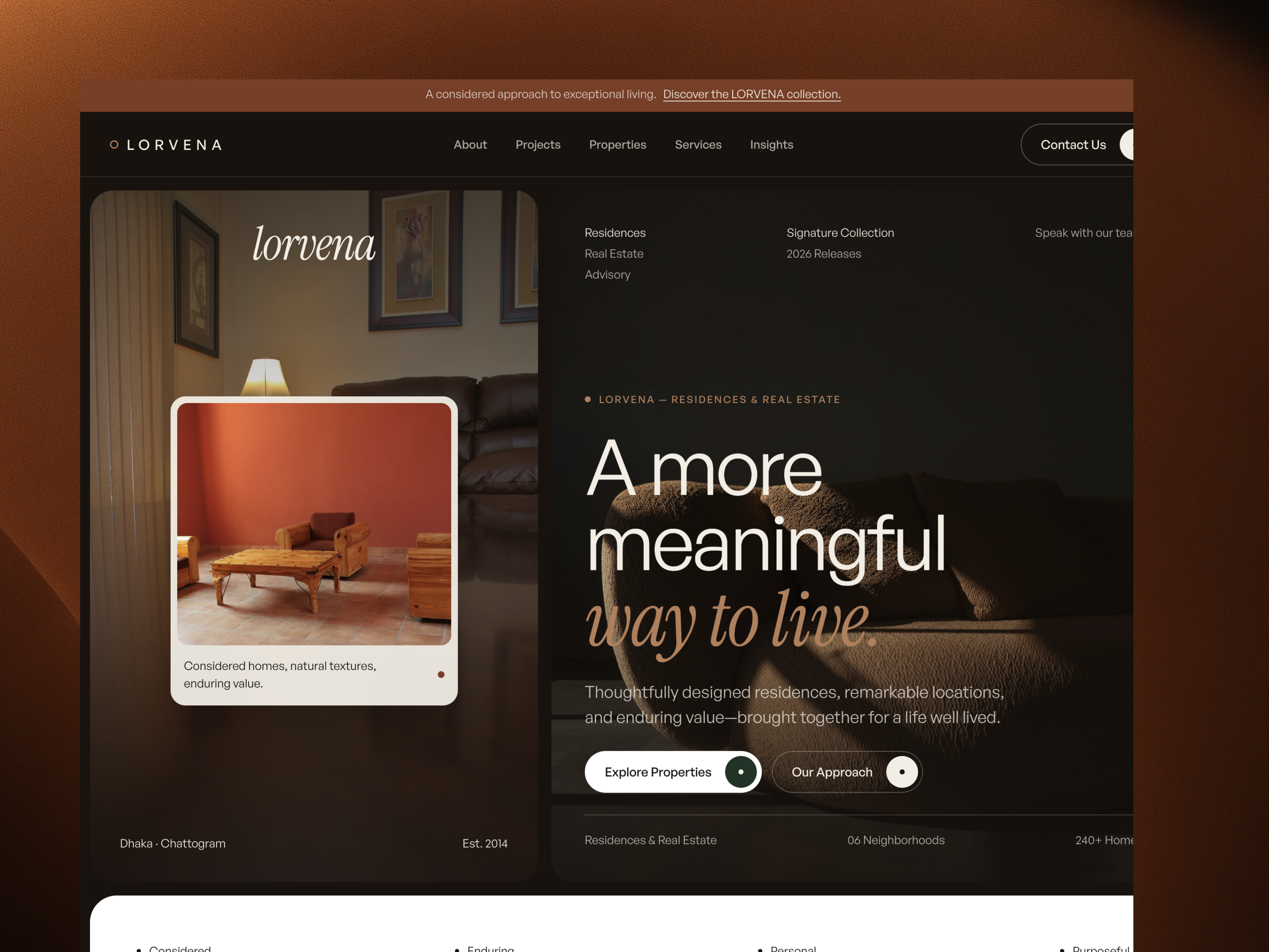 LORVENA — Free Website Template for Framer