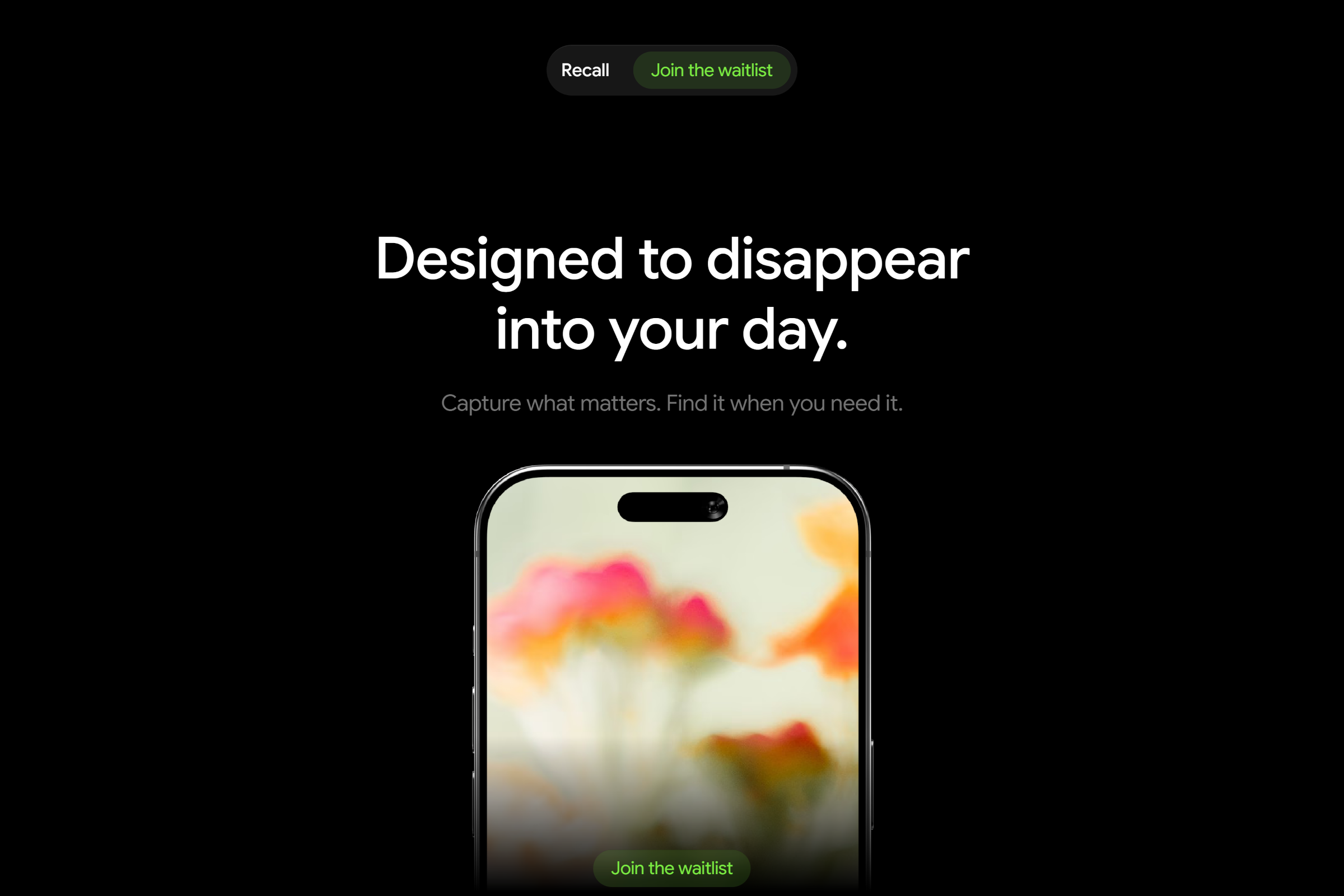 Recall - Waitlist design