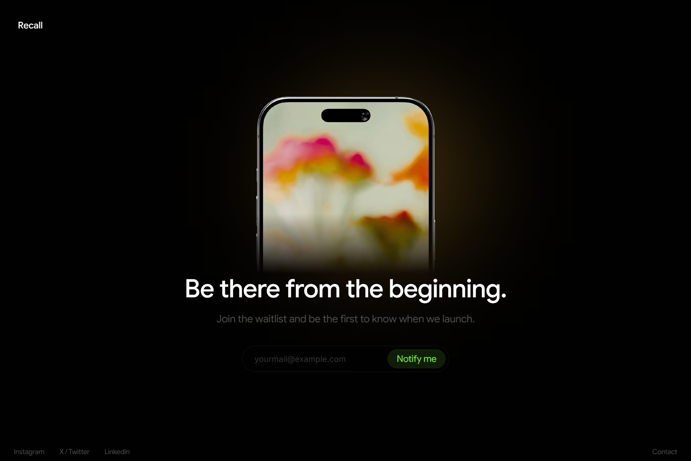 Recall Lite Waitlist design