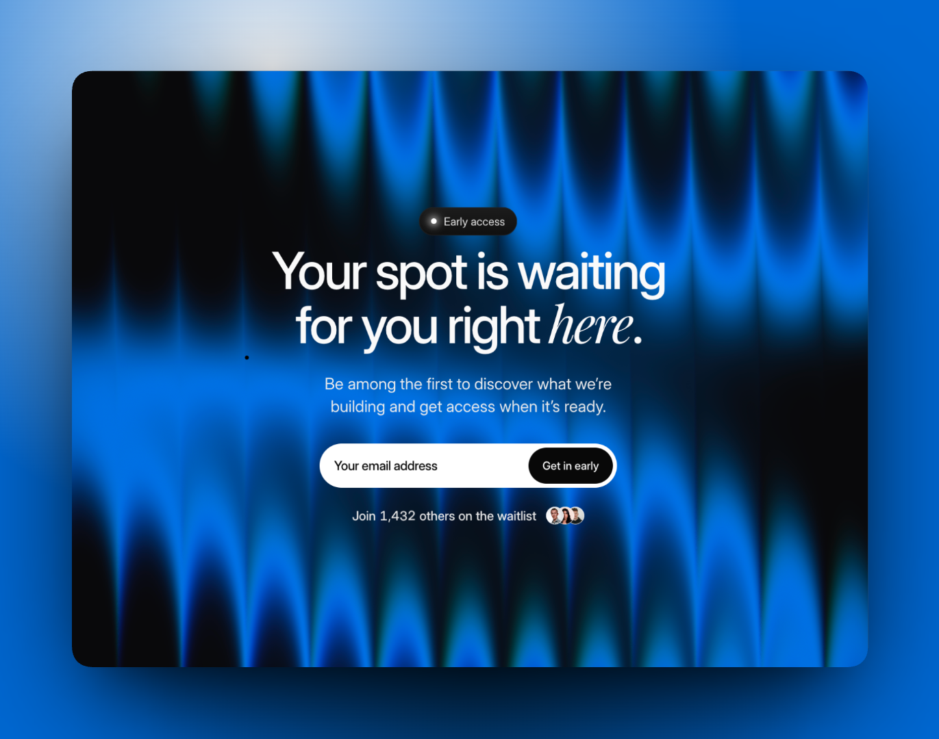 Waitlist Prima design