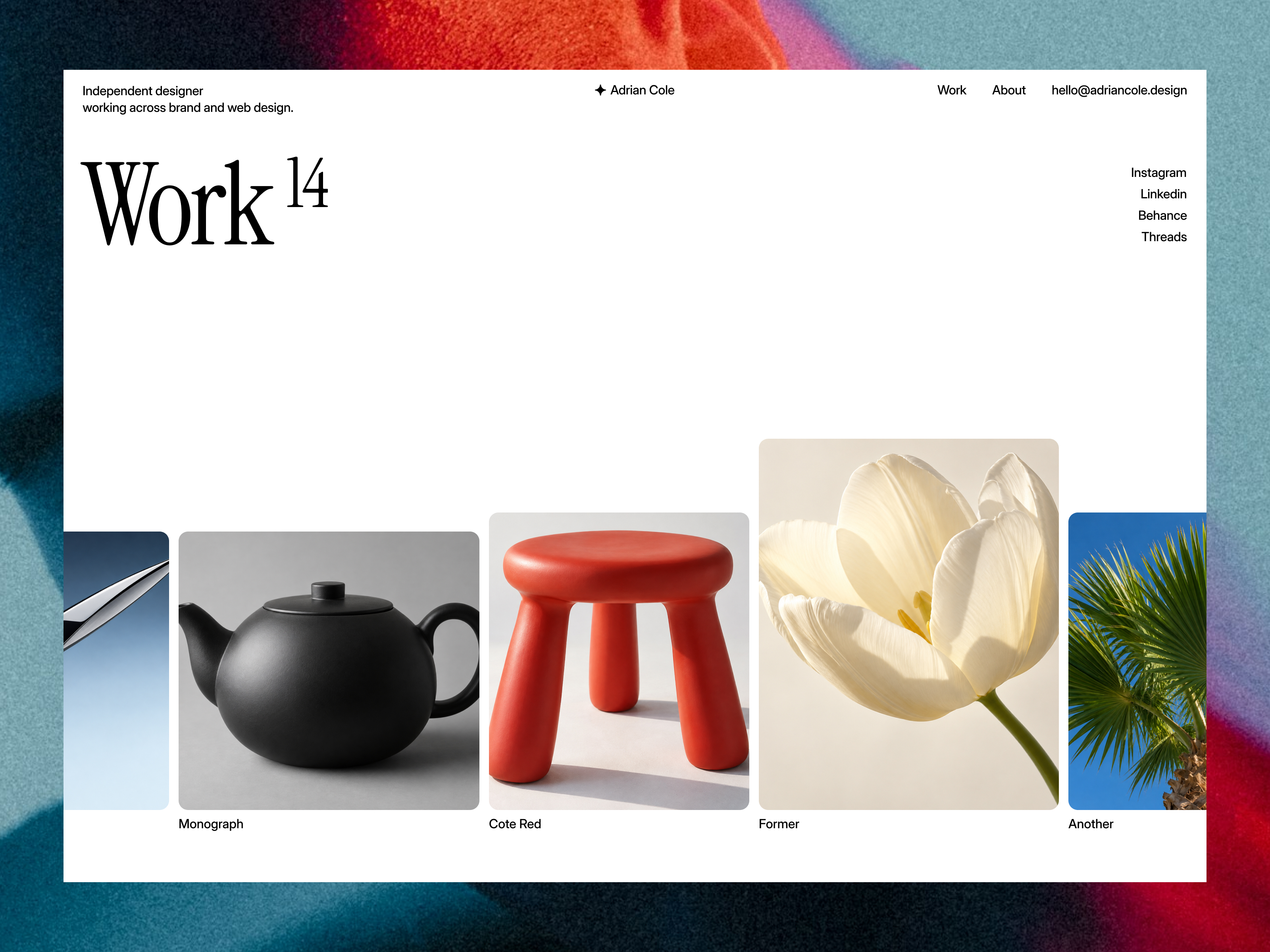 Screenshot 1 of Adrian Cole Folio