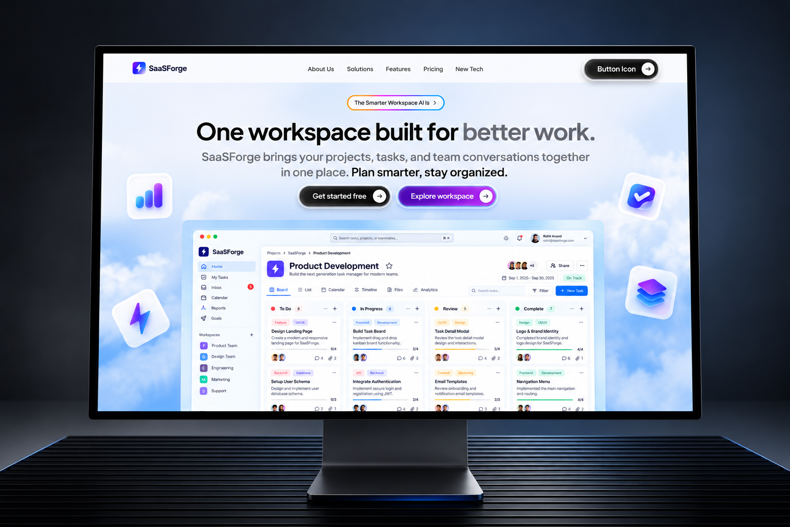SaaSForge — Free Website Template for Framer