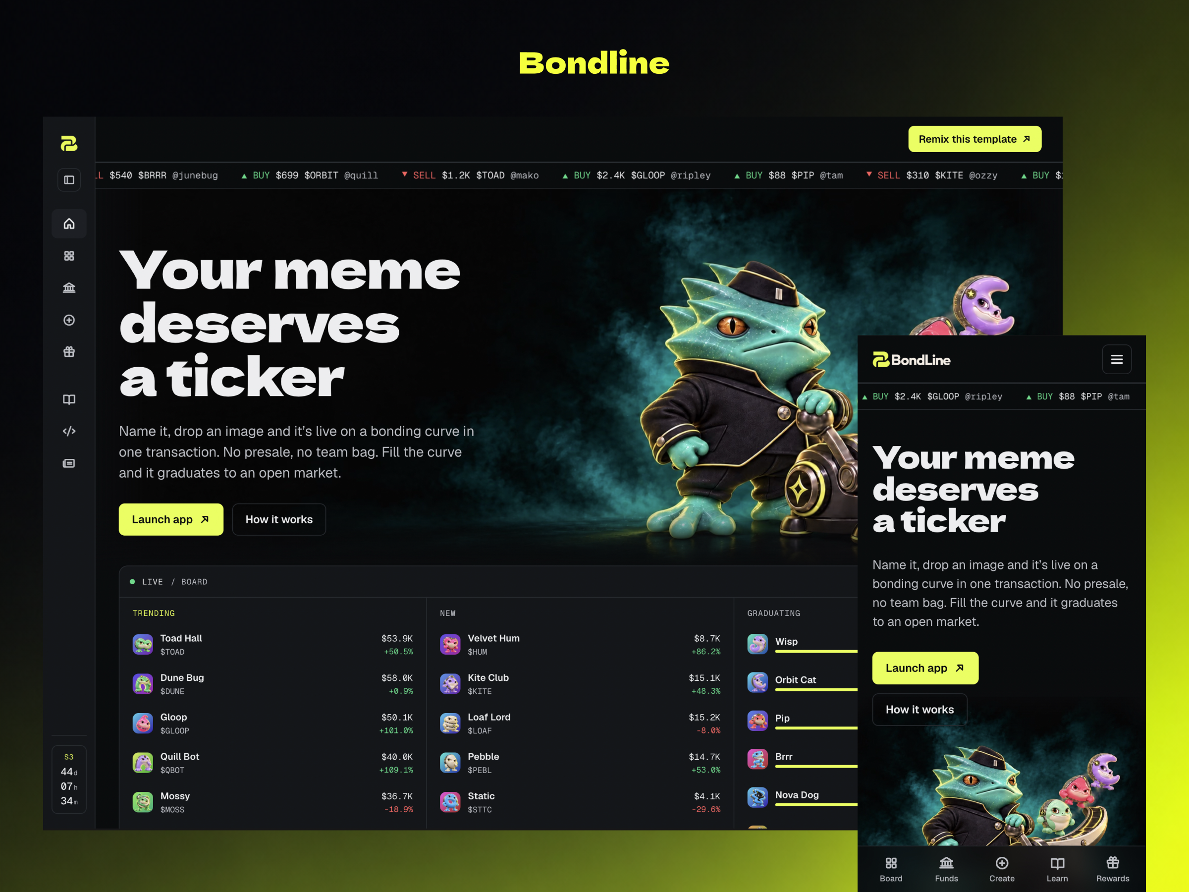 Outline Graph Labels Bondline — Free Website Template for Framer