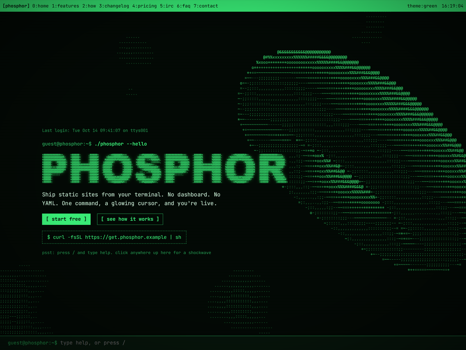 Screenshot 1 of PHOSPHOR Terminal