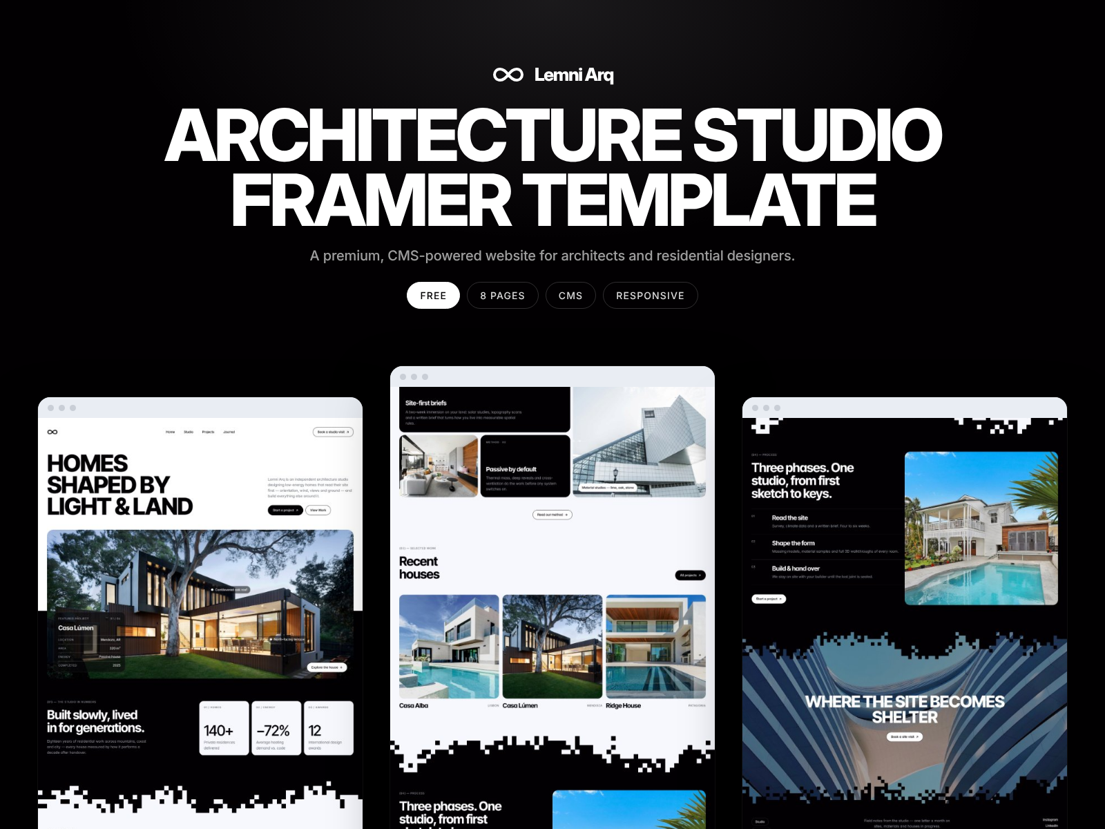Lemni Arq — Free Website Template for Framer