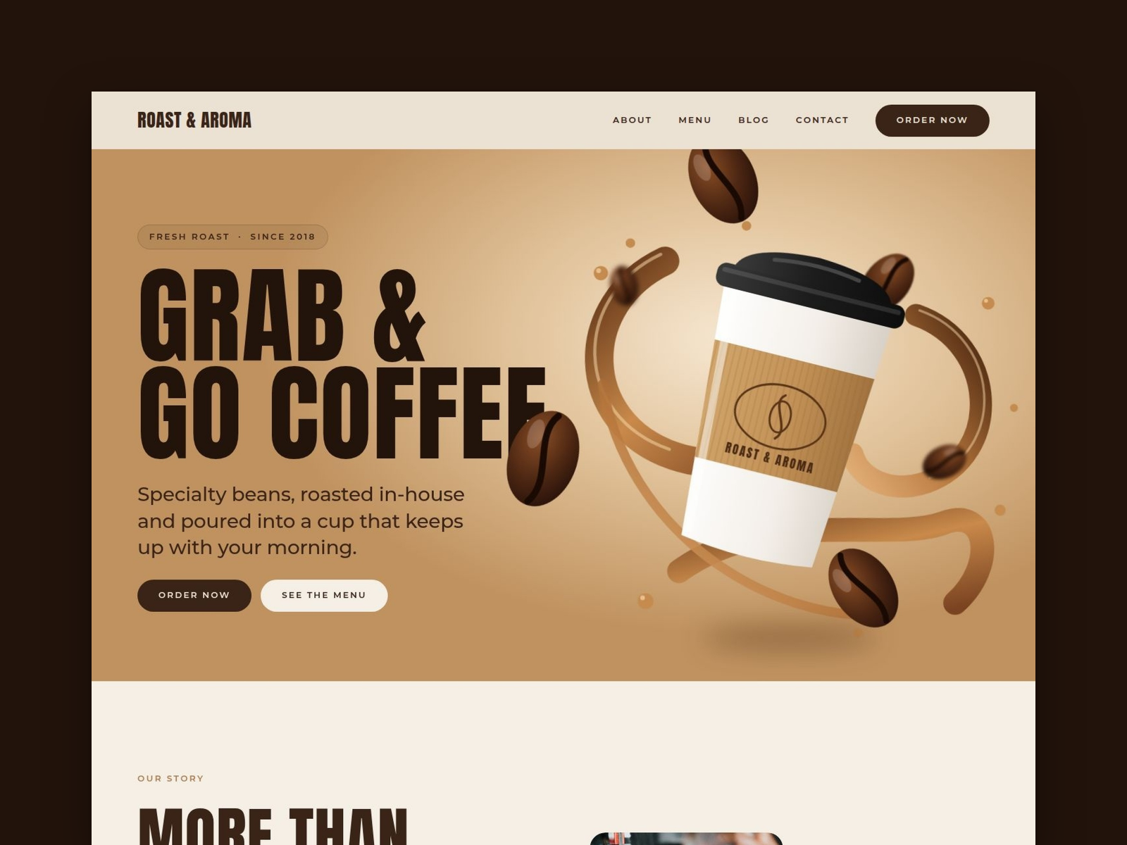 Roast & Aroma — Free Website Template for Framer