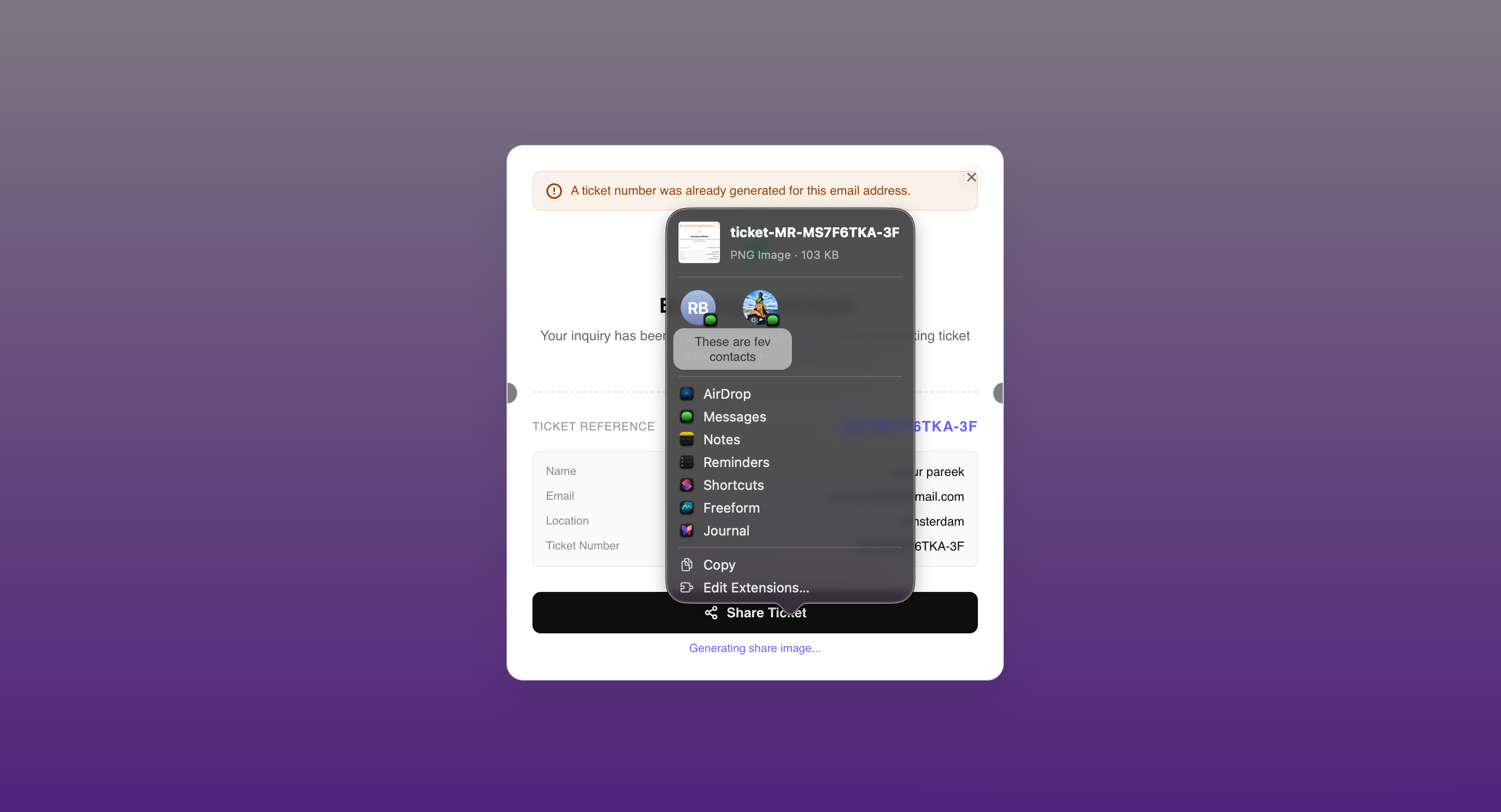 Ticket Generator: Premium Forms Component by Ankur pareek