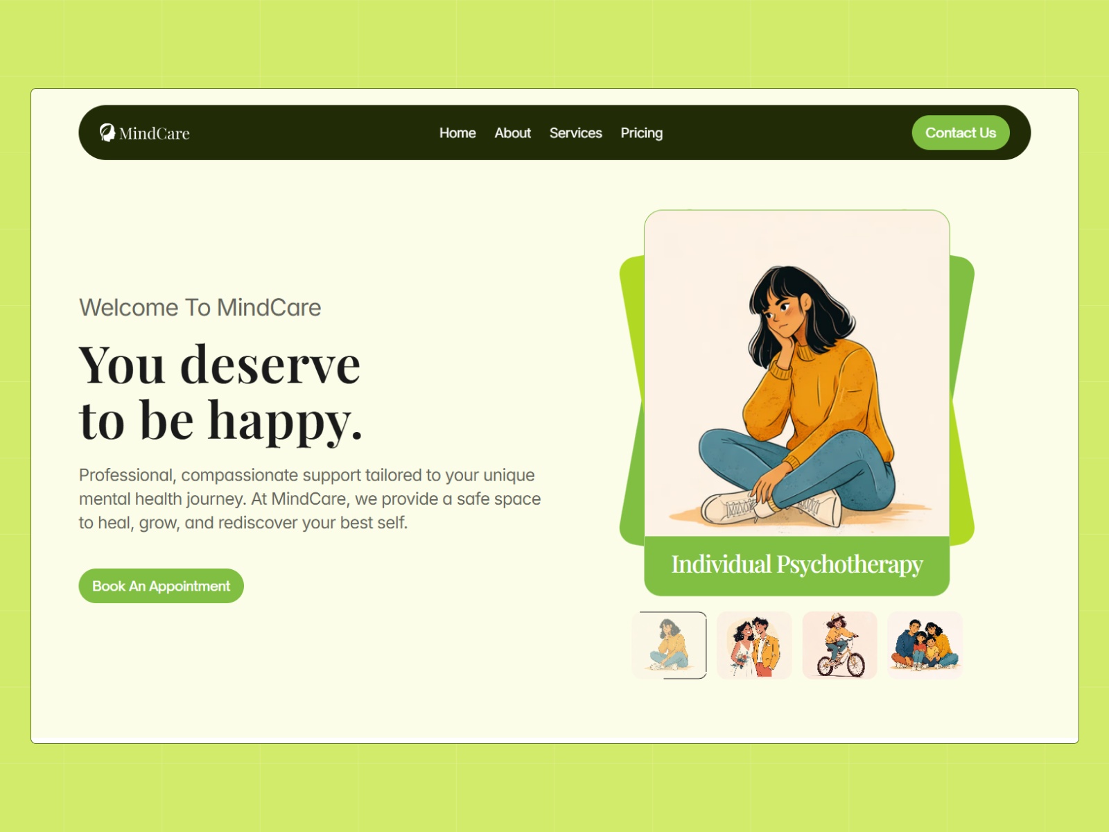 MindCare: Free Health Website Template by Anayatul Islam