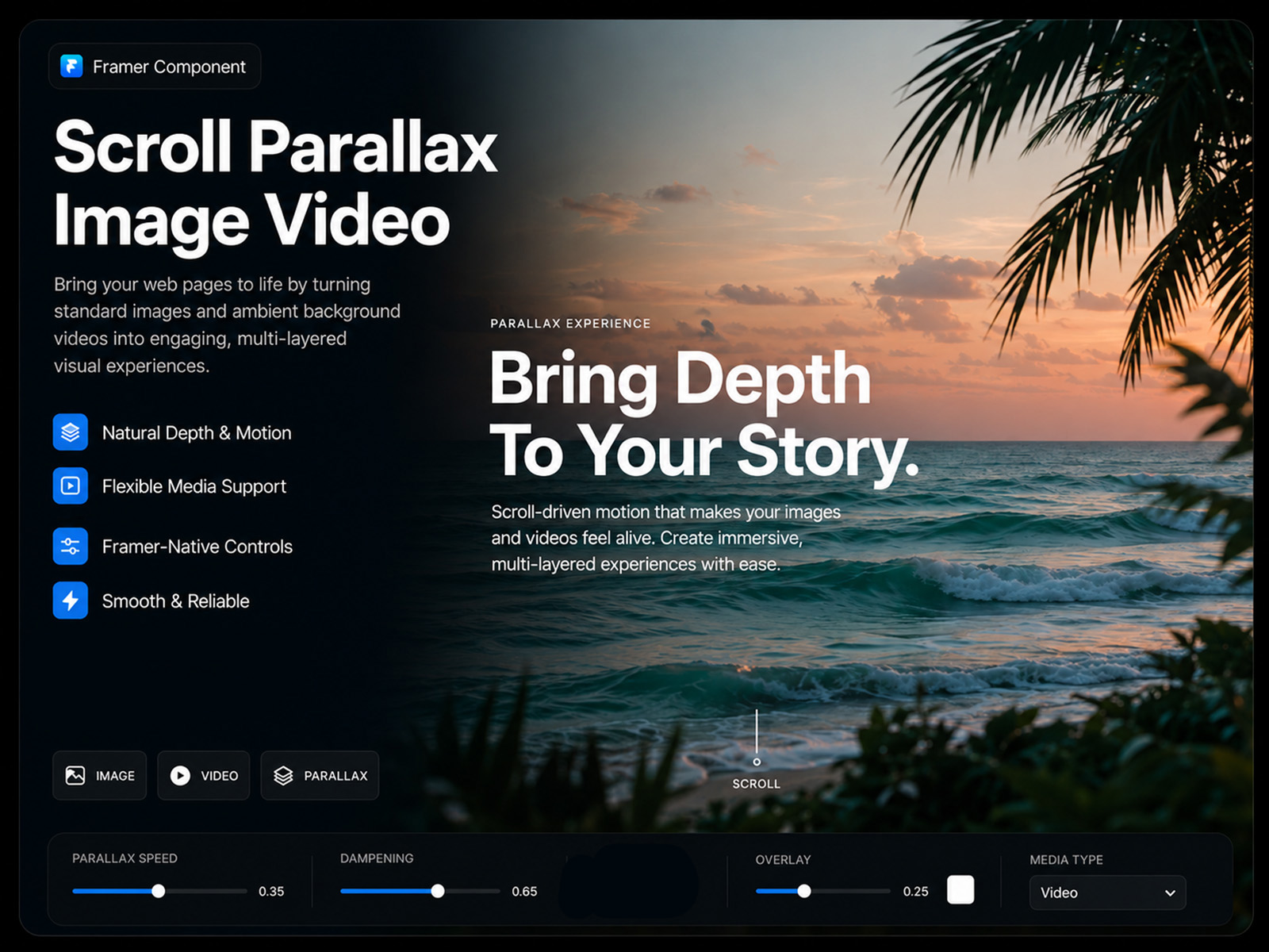 ScrollParallax Media: Free Interactions Component by sherwin