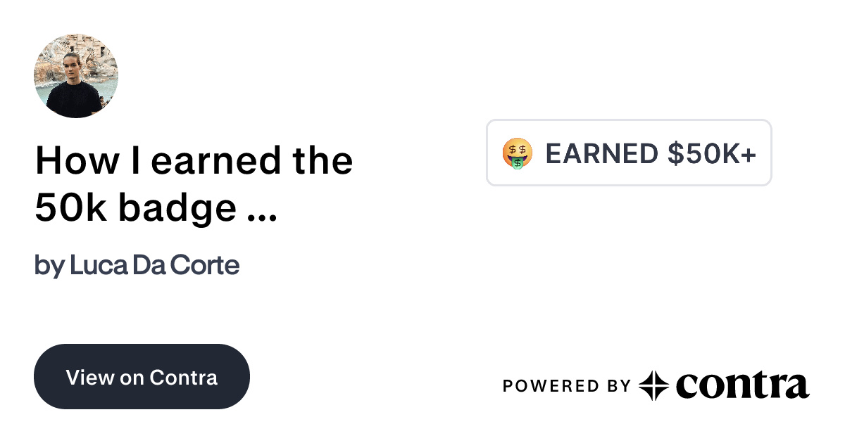 How I earned the 50k badge as a Framer developer by Luca Da Corte