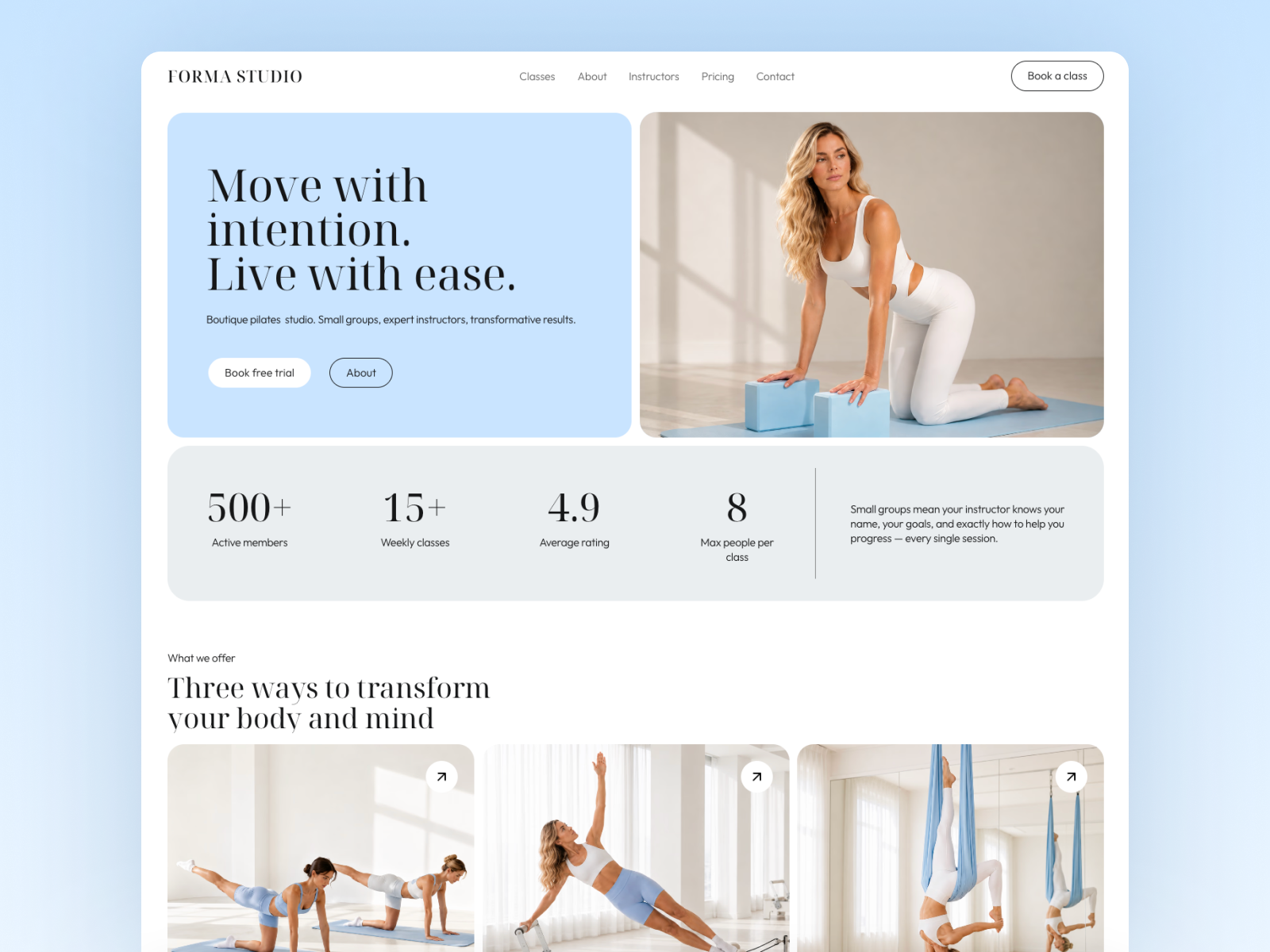 Forma Wellness: Free Health Website Template by Kate March