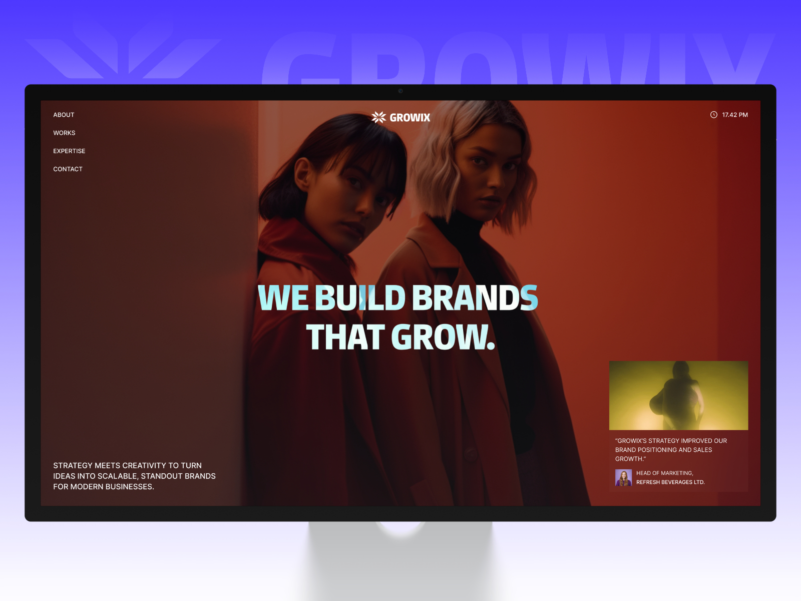 GrowiX: Responsive Portfolio Website Template by DiverseKit