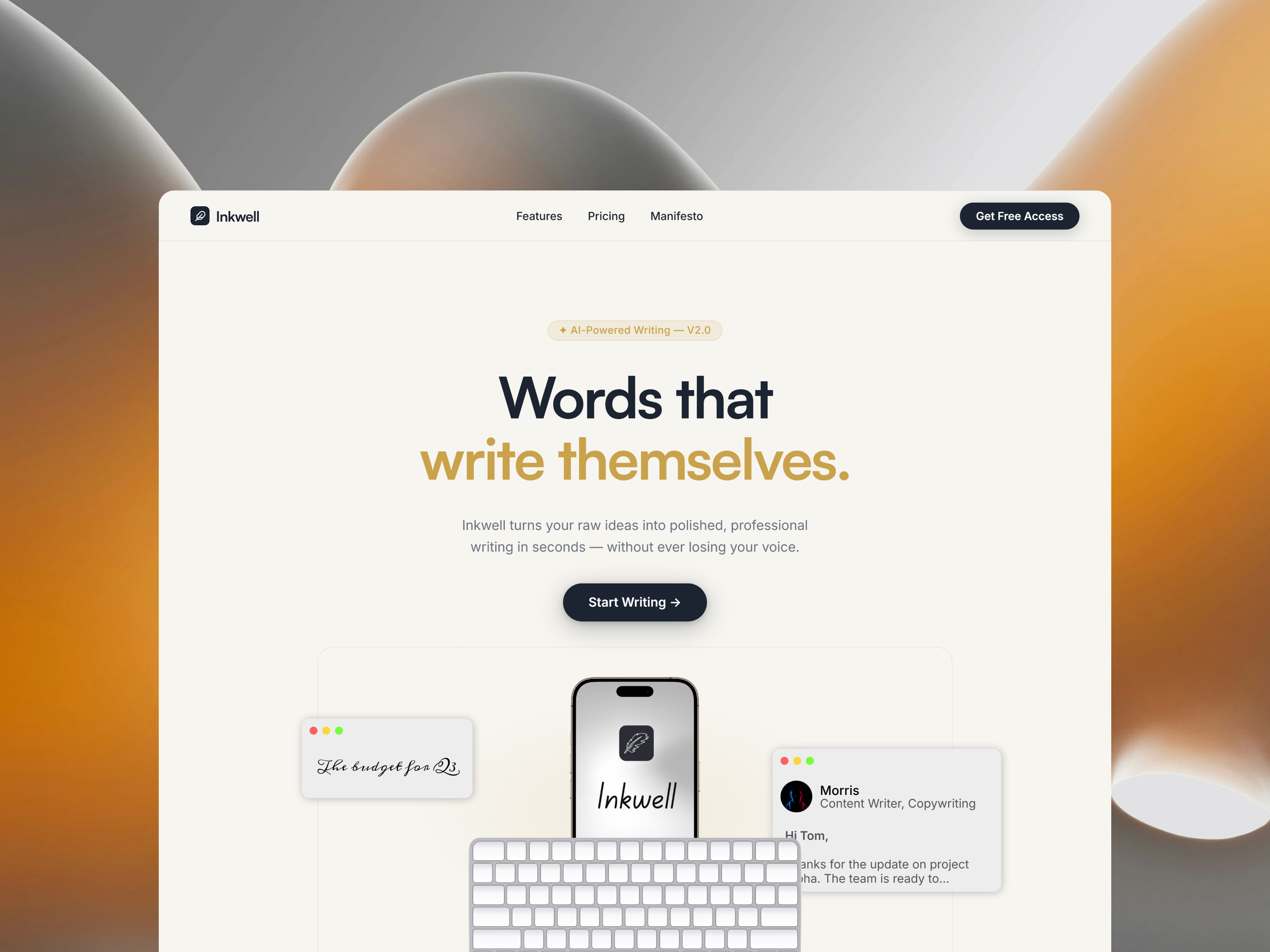 Inkwell — Free Website Template for Framer