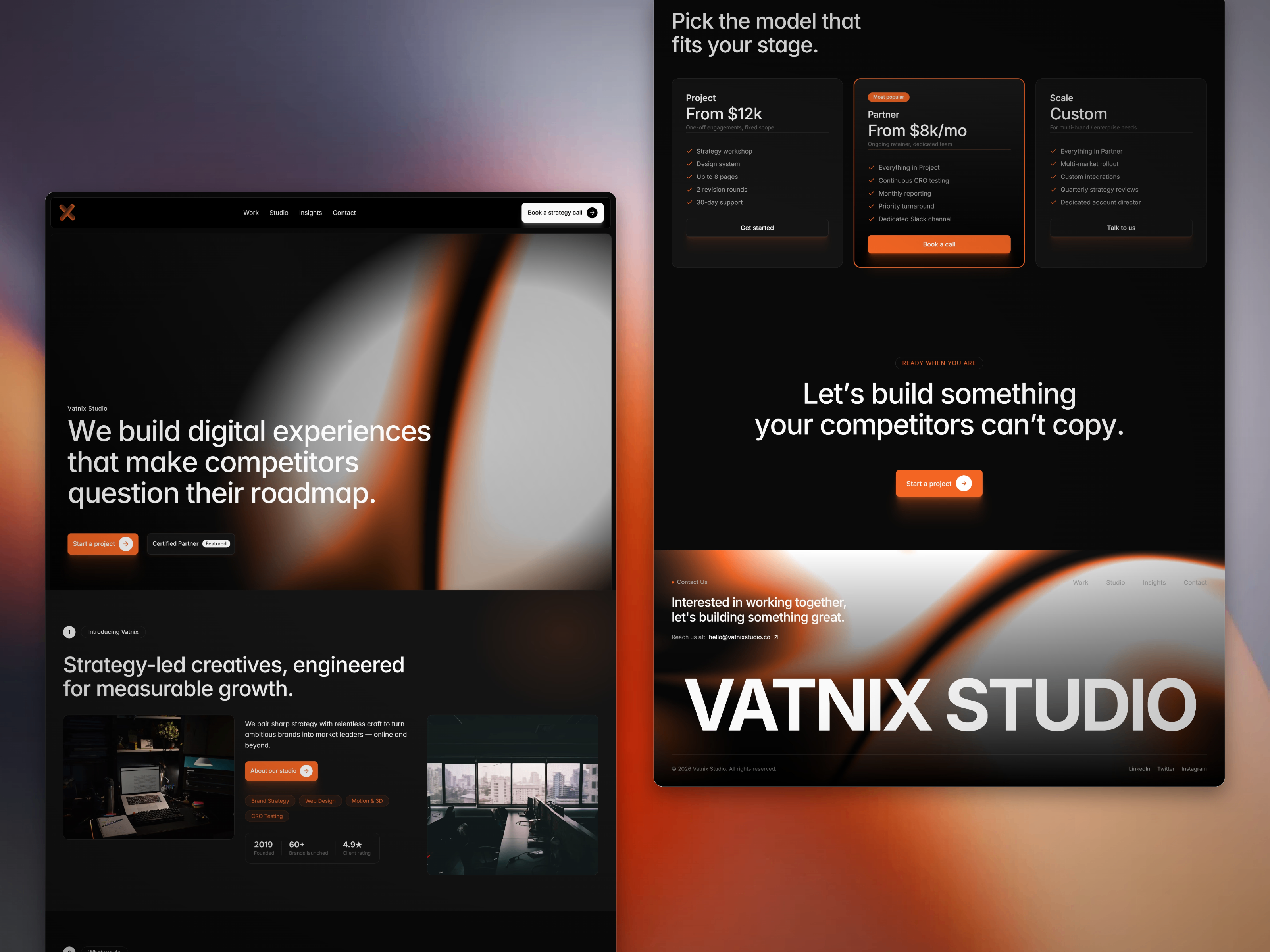 Vatnix Studio: Free Portfolio Website Template by Pixfort UI